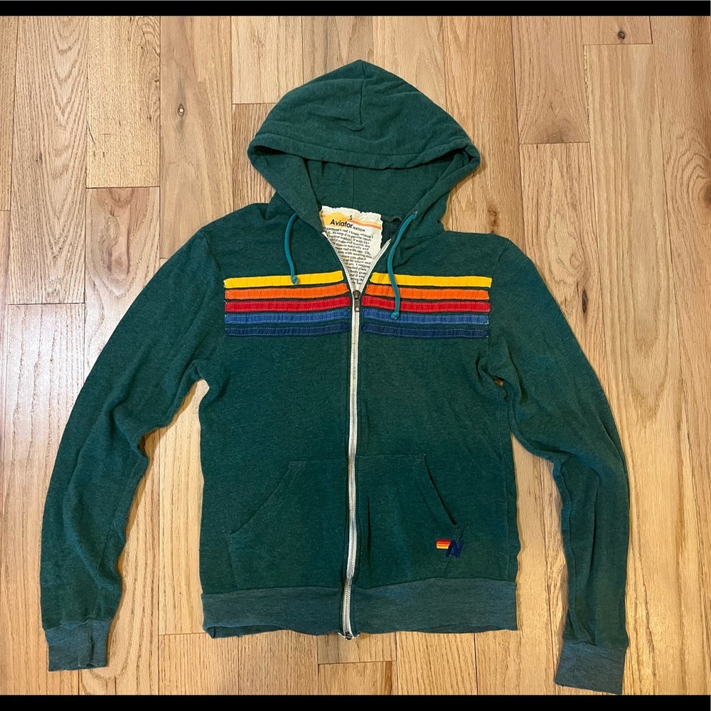 Aviator Nation Green Zip-up